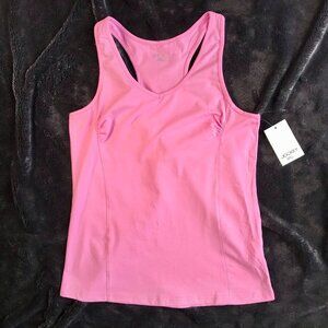 Jockey Racer‎ Tank Shirring Top Pink 93% Cotton 7%